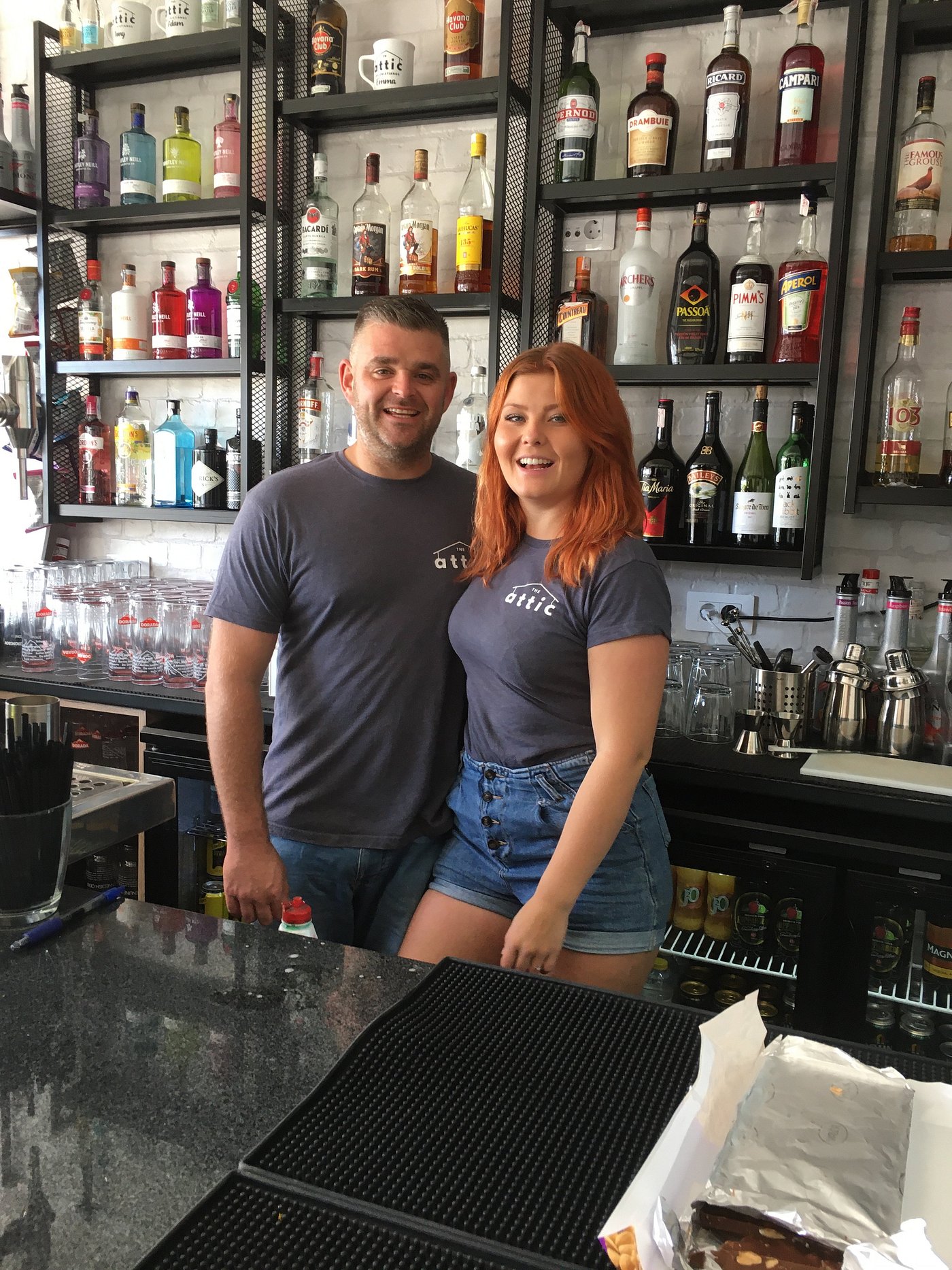 The Attic team behind the bar